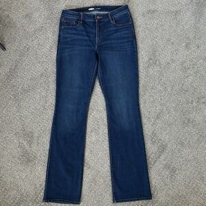 Old Navy Mid Rise Kicker Boot Cut Jeans  Women's 8 Long Medium Wash 33" Inseam